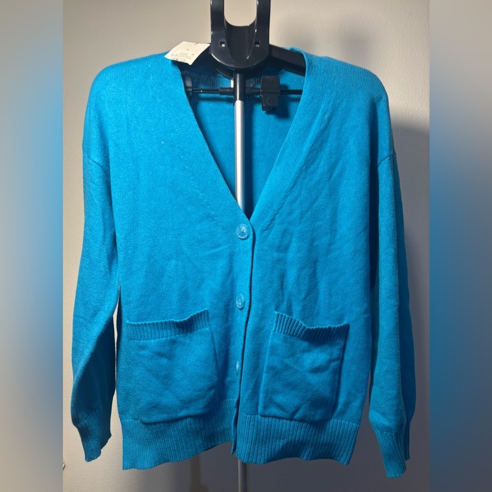 a new day Target Women's Vibrant Blue Cardigan Sweater NWT